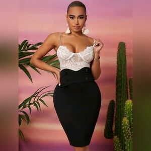 Asymmetrical High waist black pencil skirt